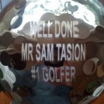 Gold Golf Ball etched with message